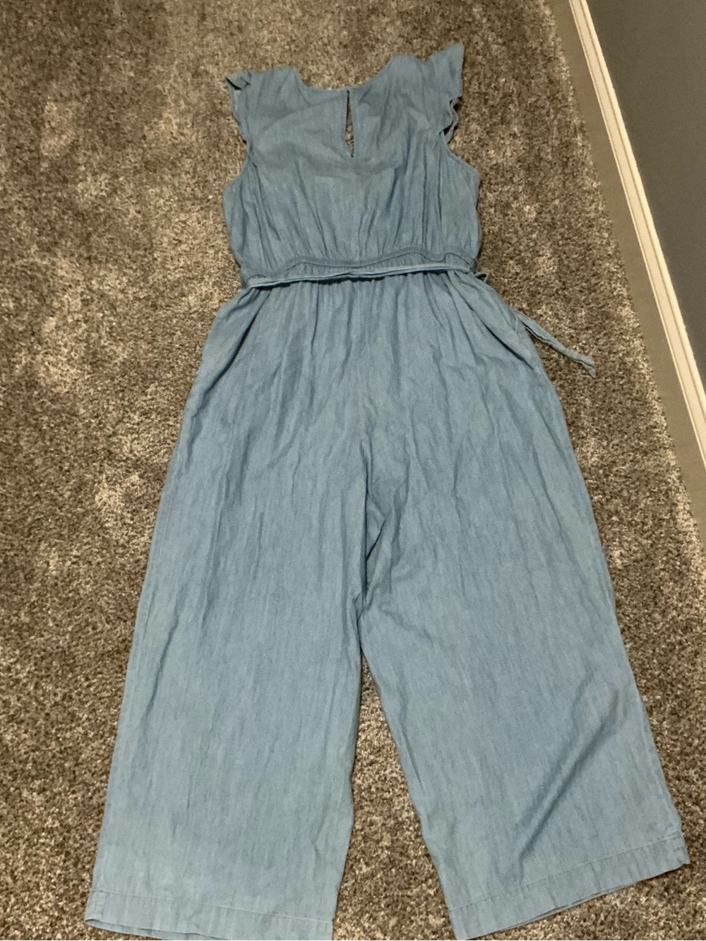 Old Navy Light Blue Sleeveless Wrap Romper with Tie Waist - Picture 2 of 6